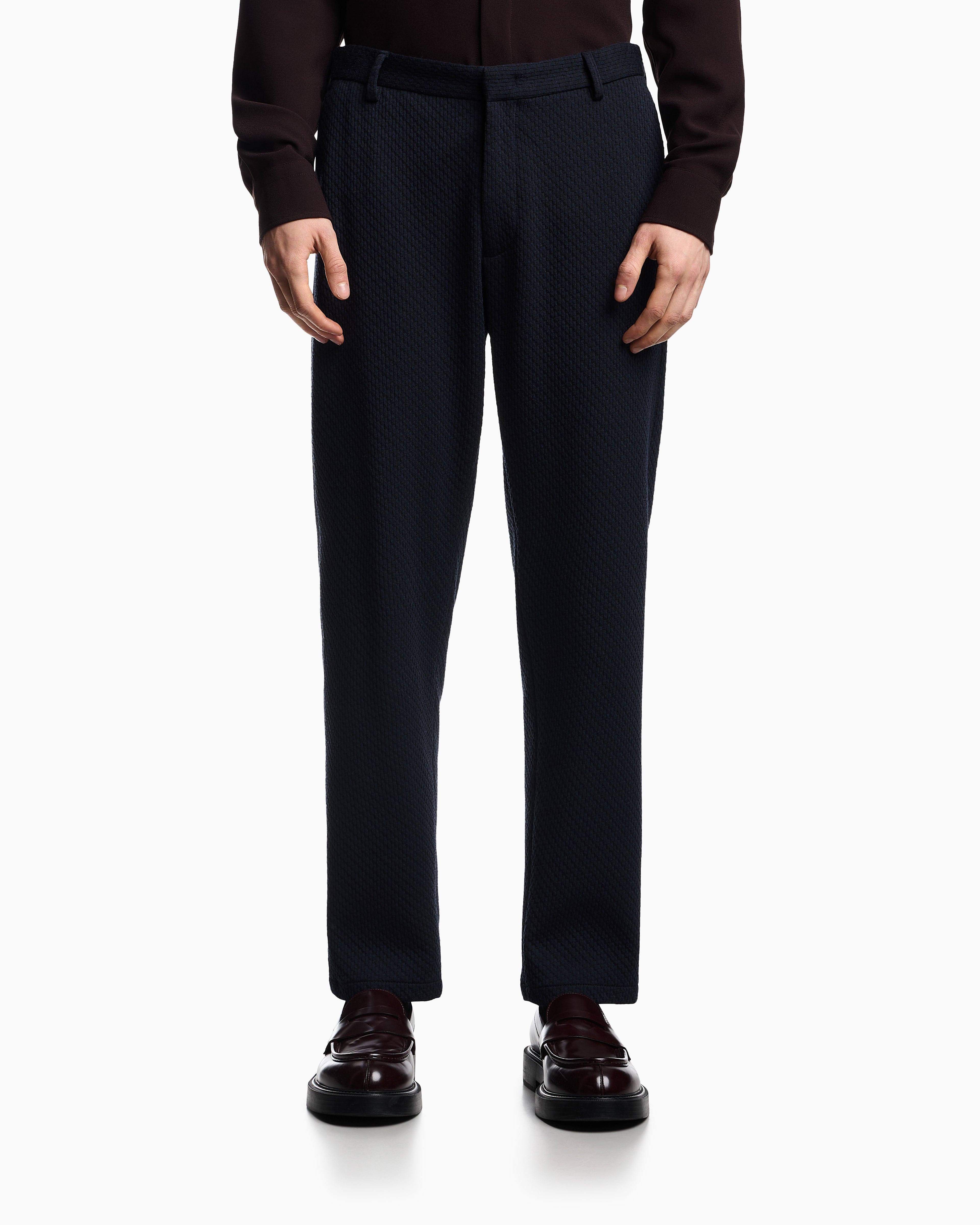 Emporio Armani Jacquard double jersey knit chinos