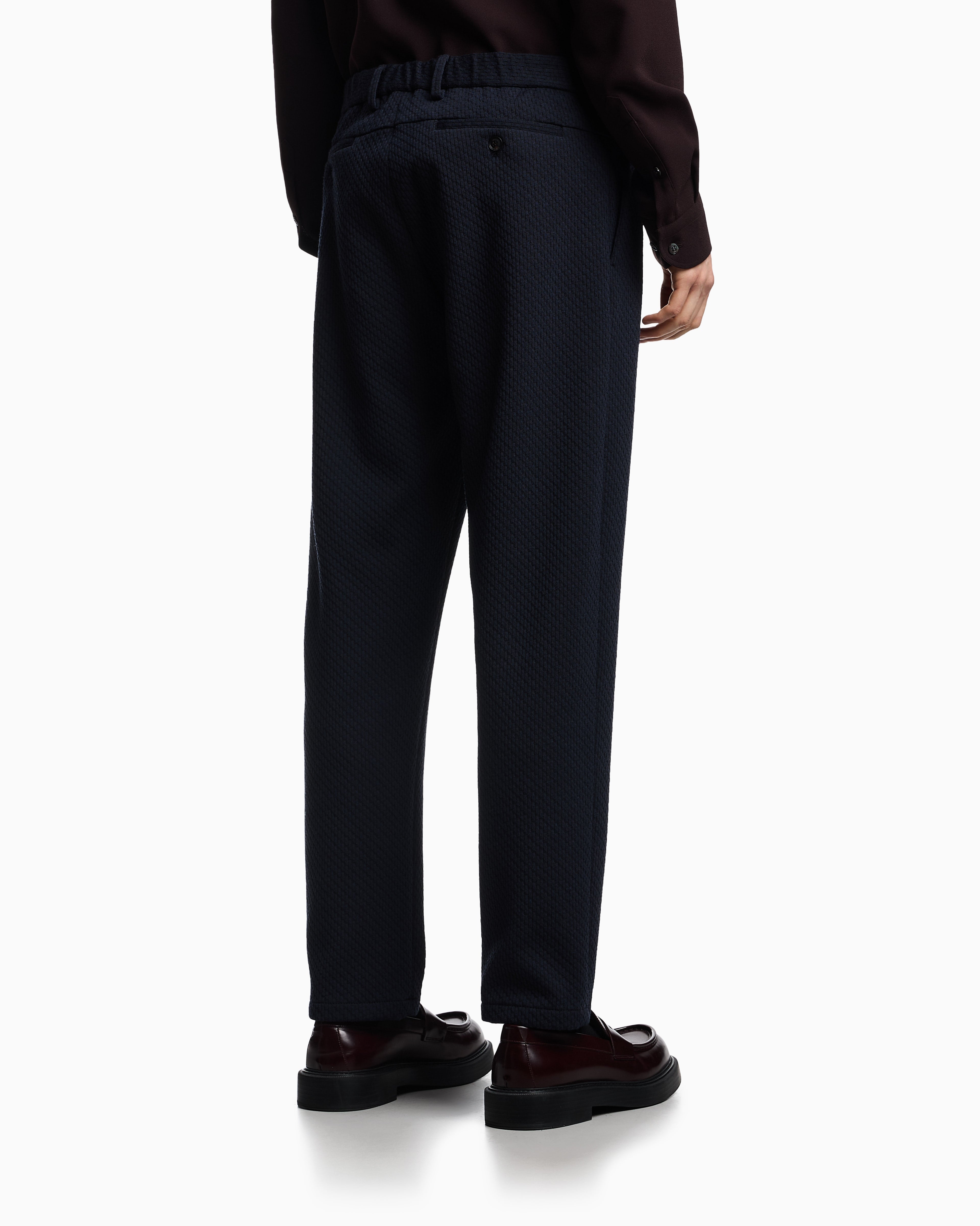Emporio Armani Jacquard double jersey knit chinos