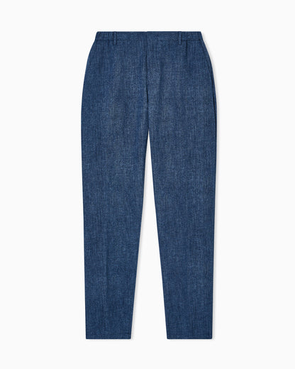 Emporio Armani Printed seersucker fabric trousers