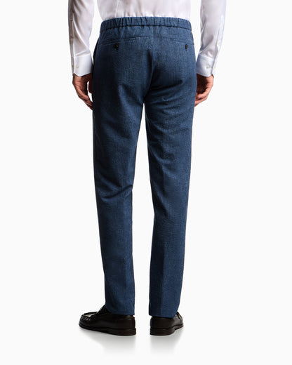Emporio Armani Printed seersucker fabric trousers