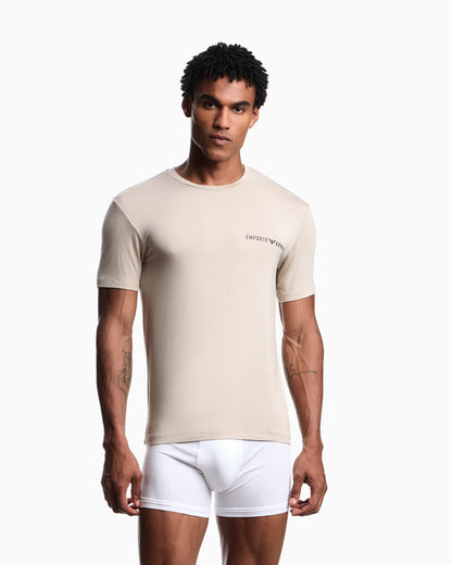 Emporio Armani Two-pack of loungewear T-shirts in soft-touch viscose