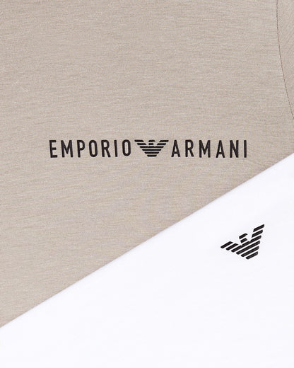 Emporio Armani Two-pack of loungewear T-shirts in soft-touch viscose