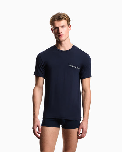 Emporio Armani Two-pack of loungewear T-shirts in soft-touch viscose