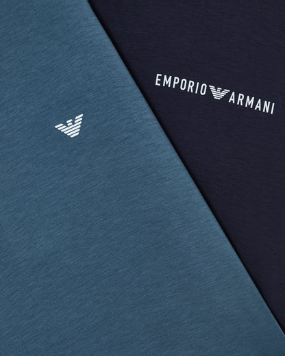 Emporio Armani Two-pack of loungewear T-shirts in soft-touch viscose