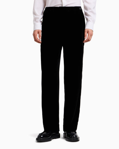 Emporio Armani Icon smooth velvet trousers