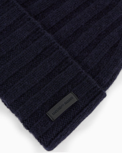 Emporio Armani Pure cashmere, ribbed beanie