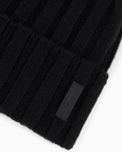 Emporio Armani Pure cashmere, ribbed beanie