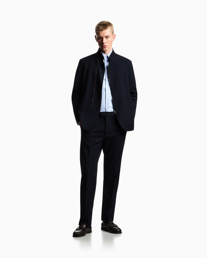 Emporio Armani Stretch technical gabardine jacket with zip