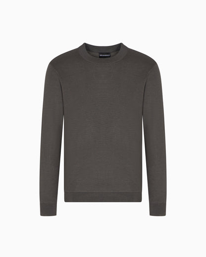 Emporio Armani Travel Essentials plain-knit virgin-wool jumper