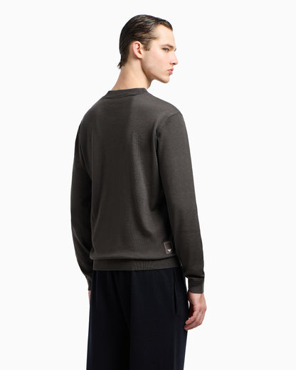 Emporio Armani Travel Essentials plain-knit virgin-wool jumper