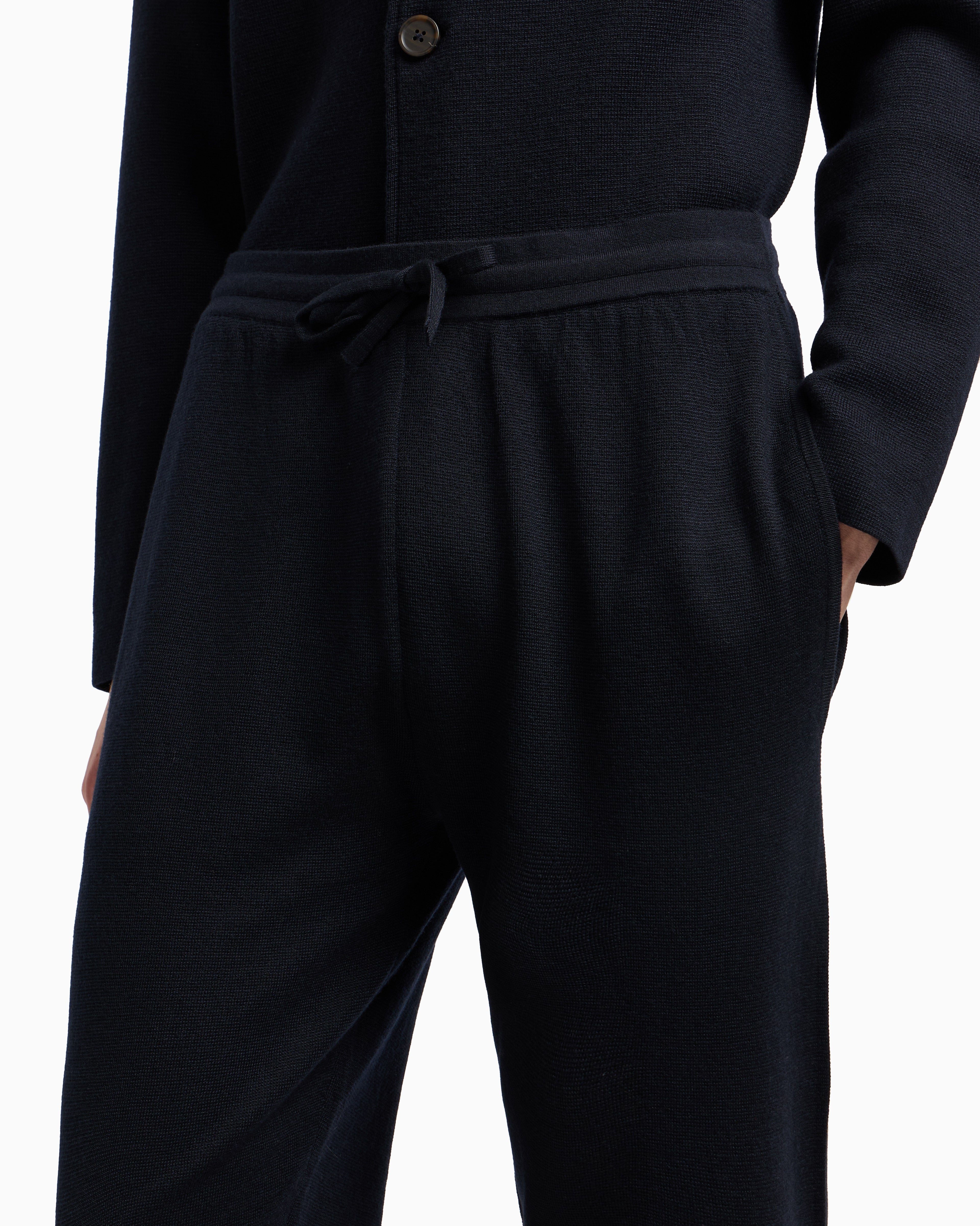 Emporio Armani Travel Essentials Milano-stitch fabric joggers