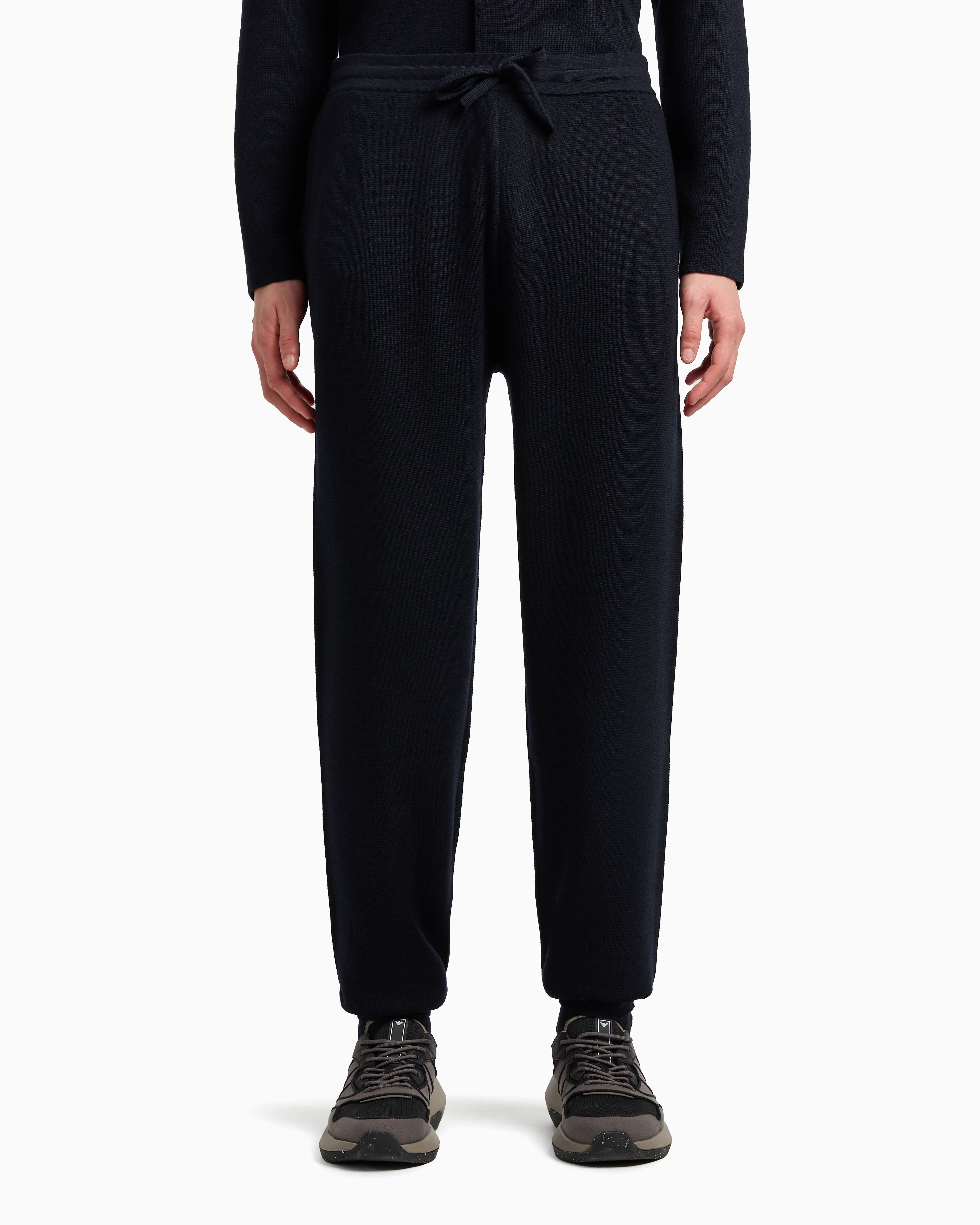 Emporio Armani Travel Essentials Milano-stitch fabric joggers