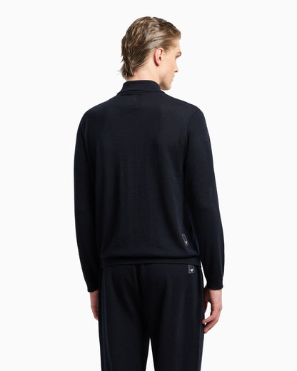 Emporio Armani Travel Essentials plain-knit virgin-wool cardigan