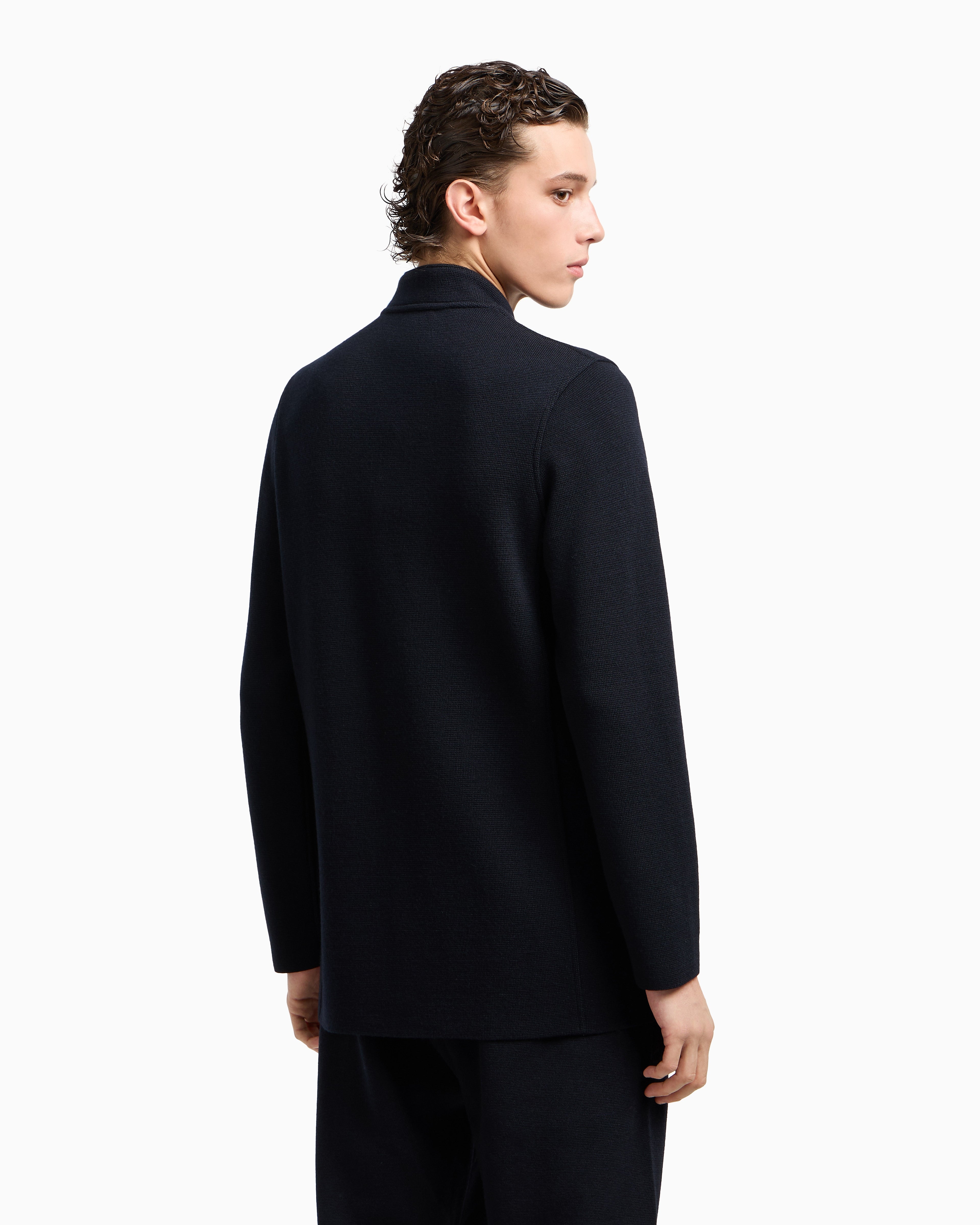 Emporio Armani Travel Essentials Milano-stitch fabric blazer
