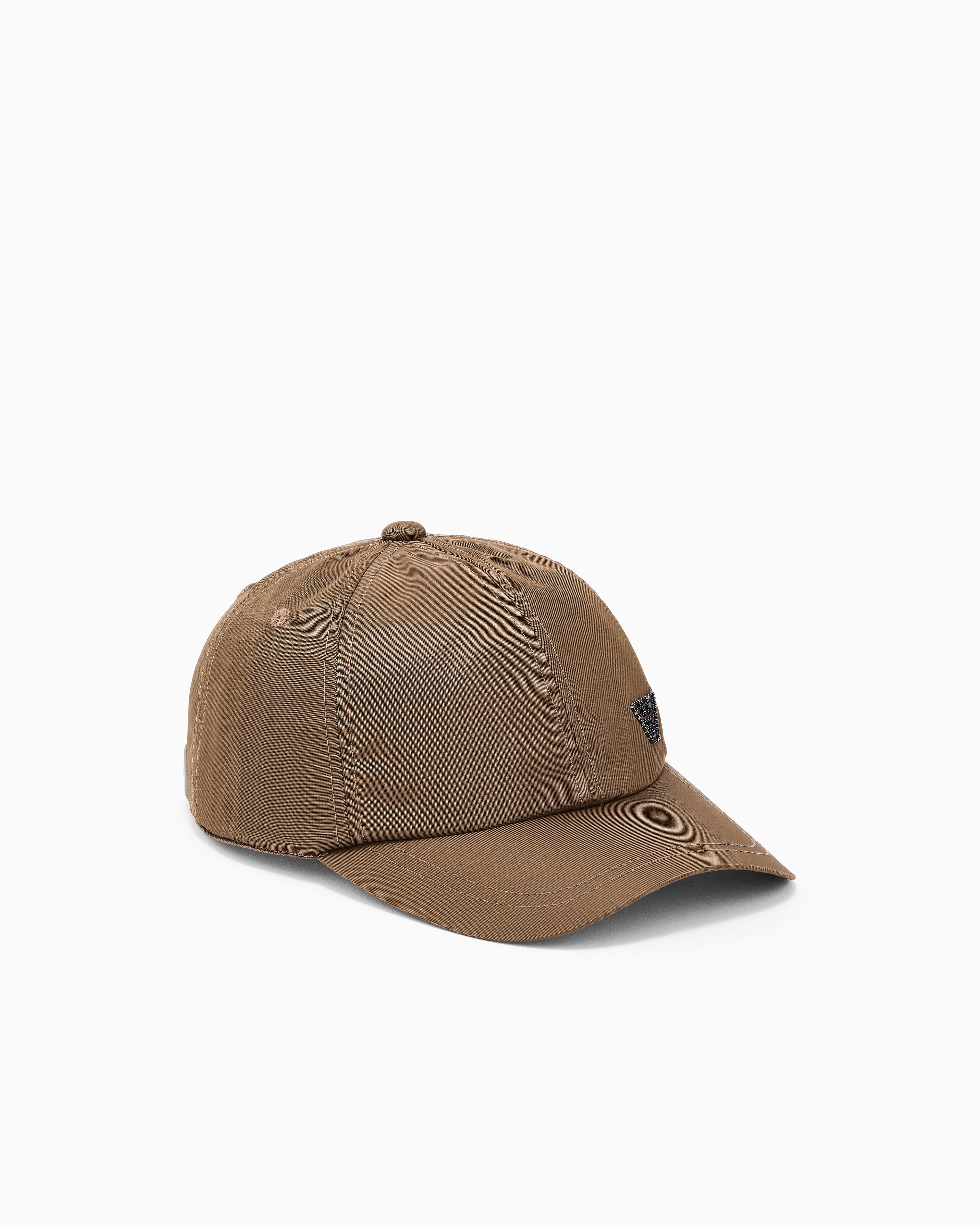 Emporio Armani Nylon cap with a metal logo plate and an adjustable back