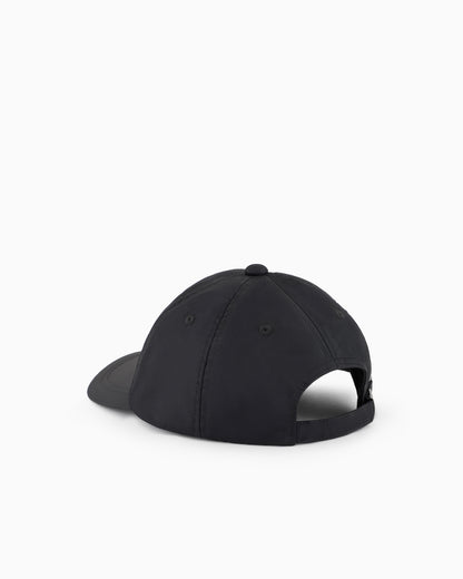 Emporio Armani Nylon cap with a metal logo plate and an adjustable back