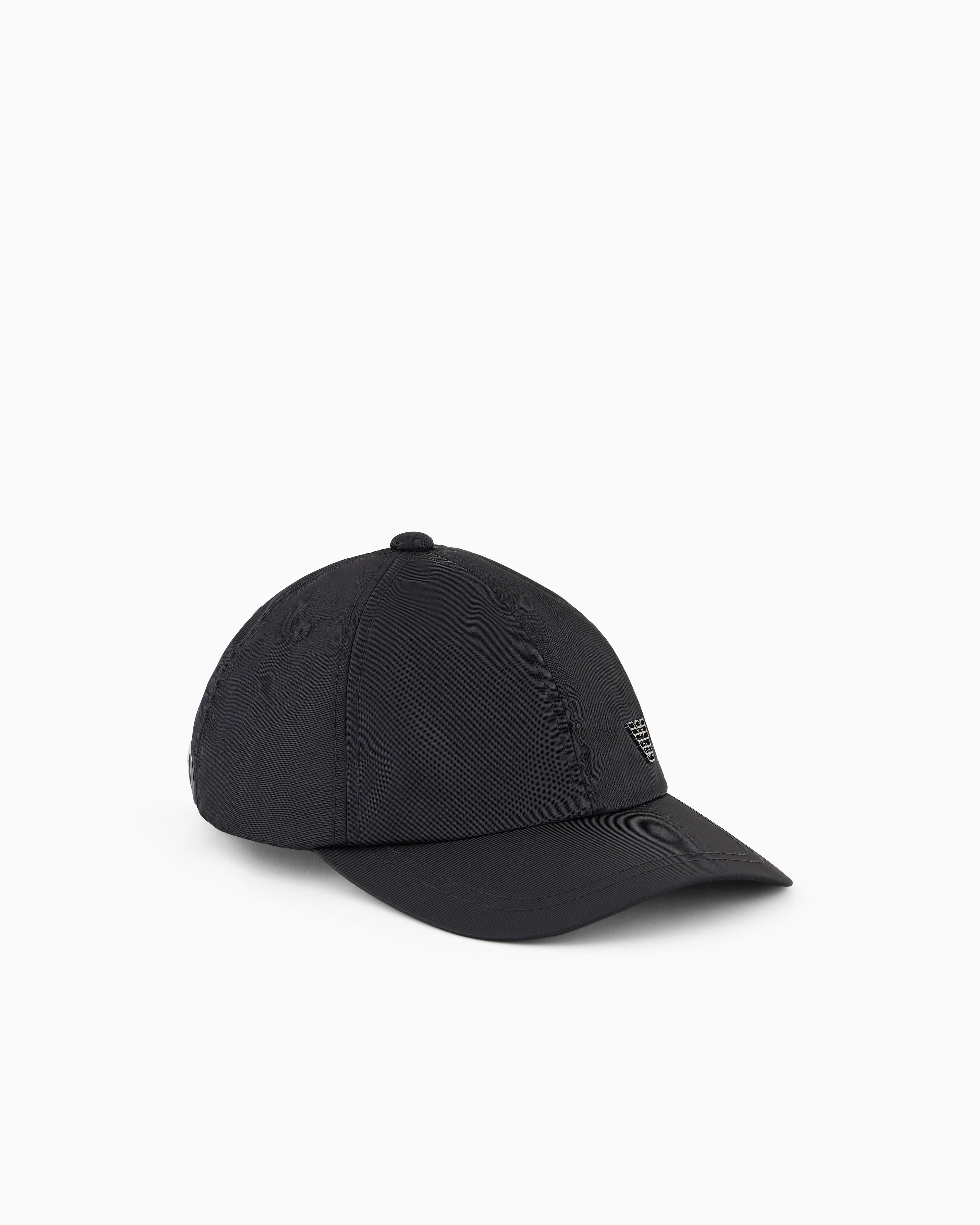 Emporio Armani Nylon cap with a metal logo plate and an adjustable back