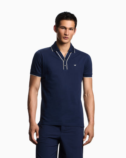 Emporio Armani Piqué polo shirt with contrasting edges