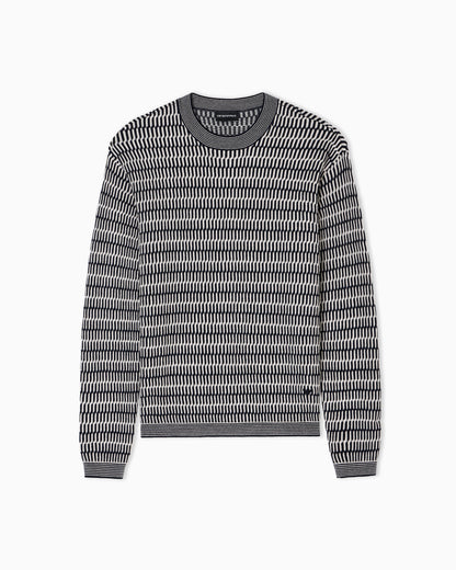 Emporio Armani Two-tone embroidery-stitched jacquard virgin wool jumper
