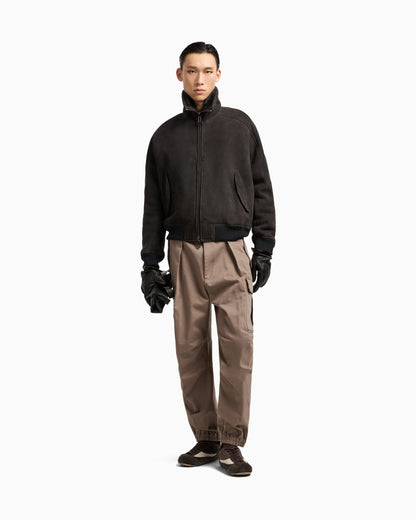 Emporio Armani ASV loose-fit lamb suede shearling blouson