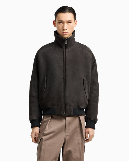 Emporio Armani ASV loose-fit lamb suede shearling blouson