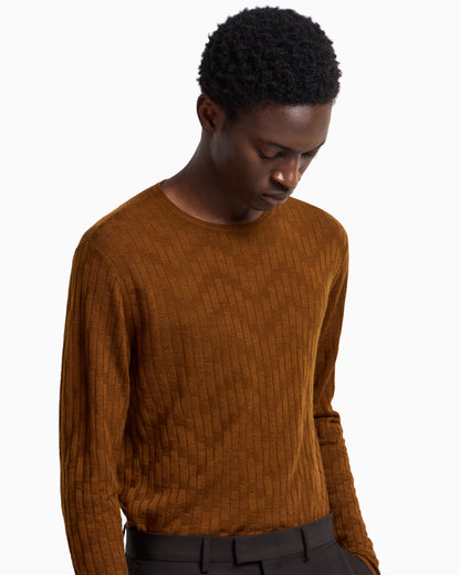 Emporio Armani Patterned knit wool and silk blend jumper