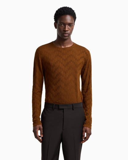 Emporio Armani Patterned knit wool and silk blend jumper