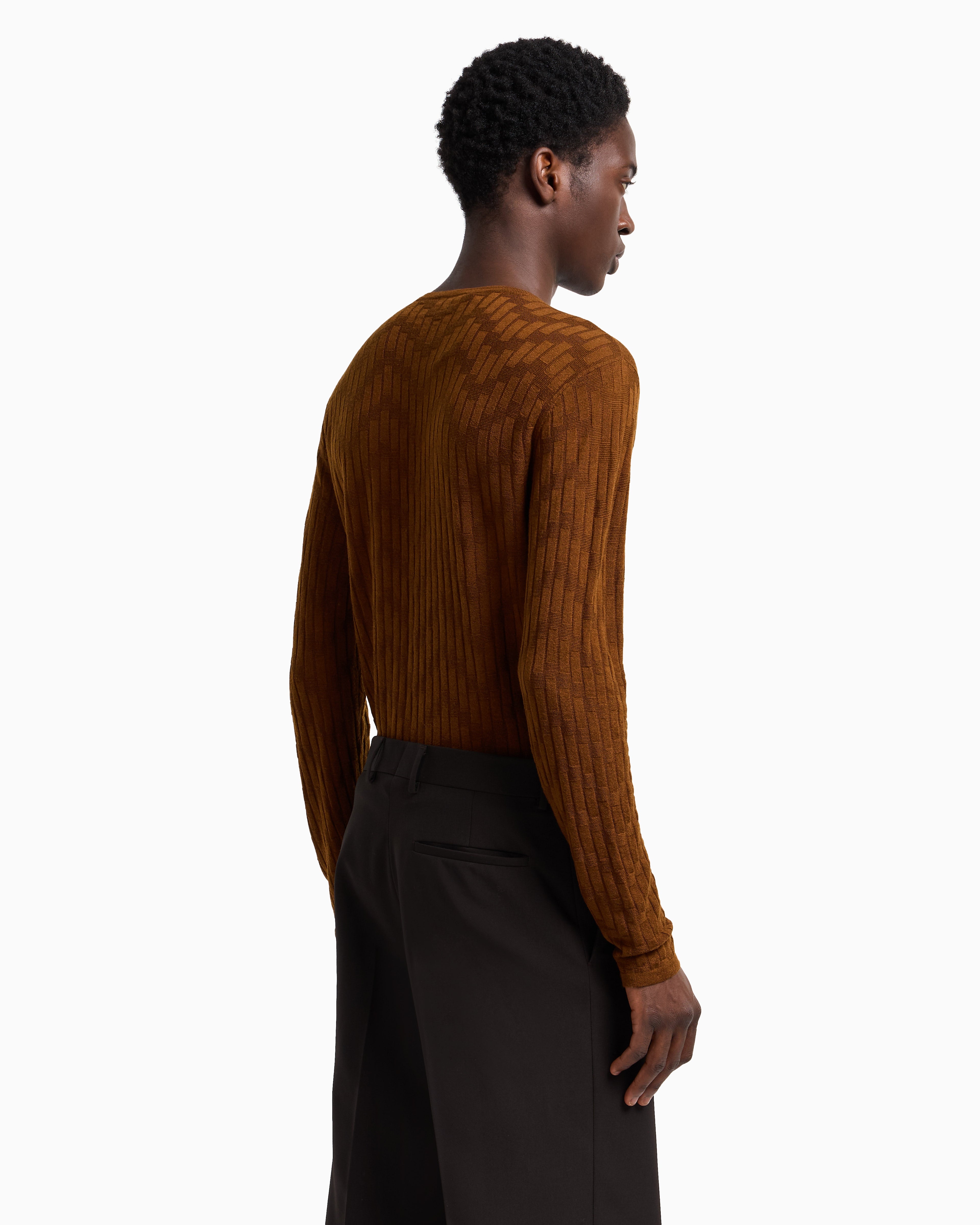 Emporio Armani Patterned knit wool and silk blend jumper