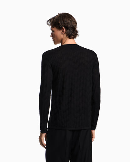 Emporio Armani Patterned knit wool and silk blend jumper