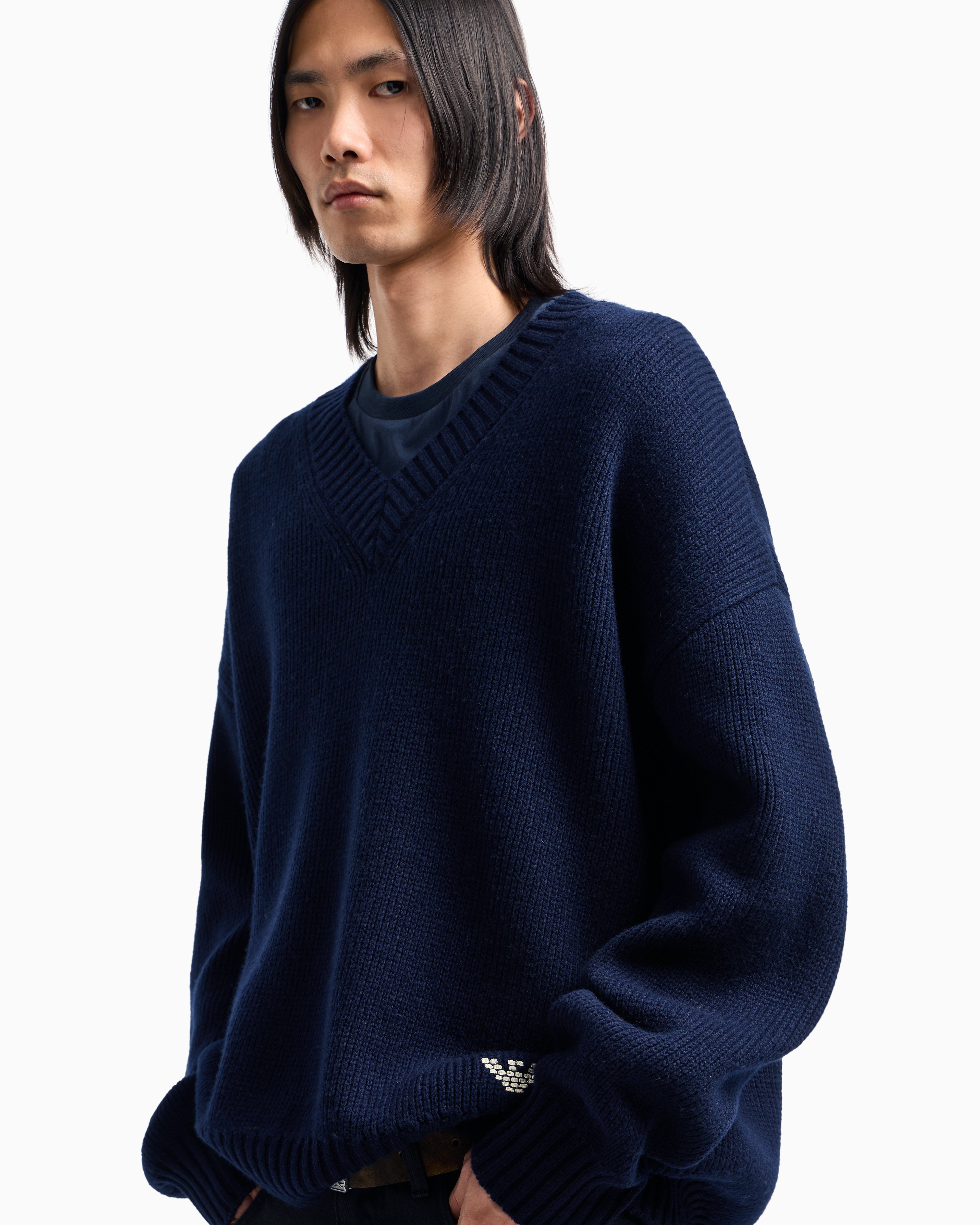 Emporio Armani New York Capsule Collection wool-blend V-neck jumper