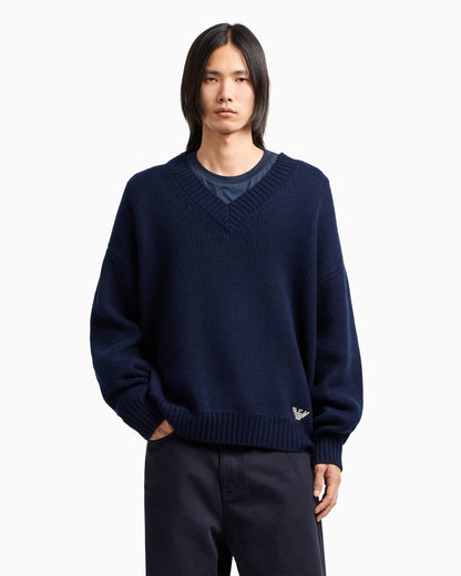 Emporio Armani New York Capsule Collection wool-blend V-neck jumper