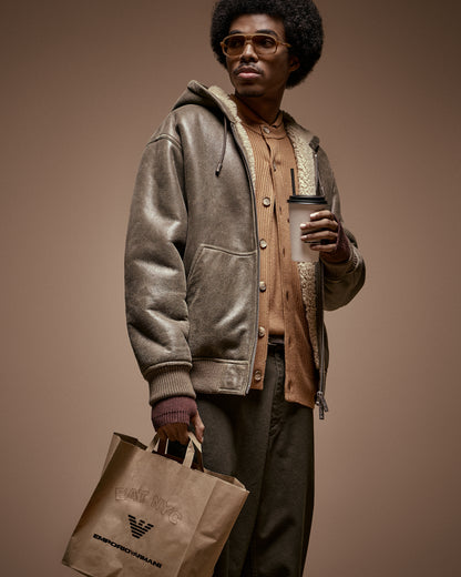 Emporio Armani New York Capsule Collection lamb shearling oversized-fit blouson