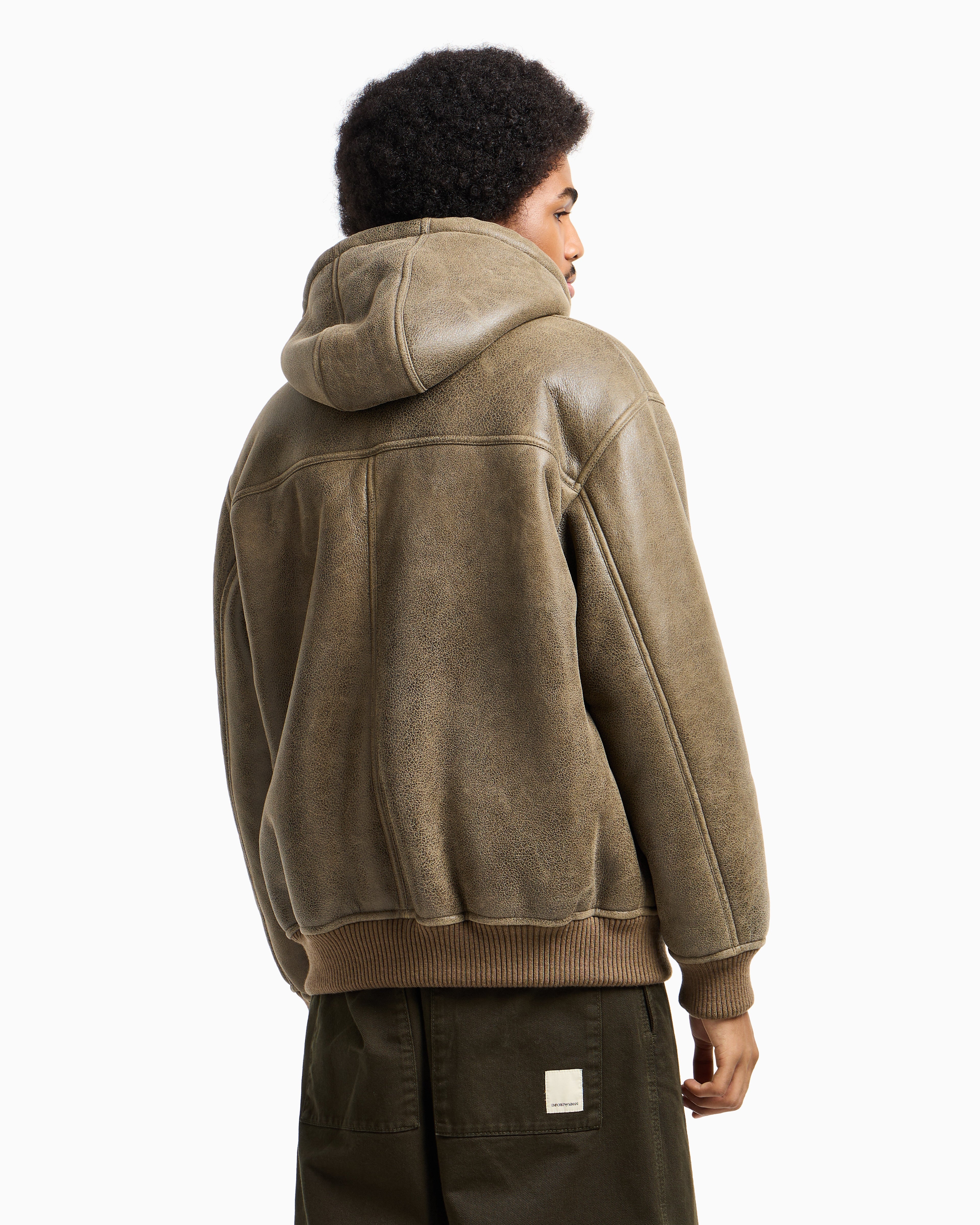 Emporio Armani New York Capsule Collection lamb shearling oversized-fit blouson
