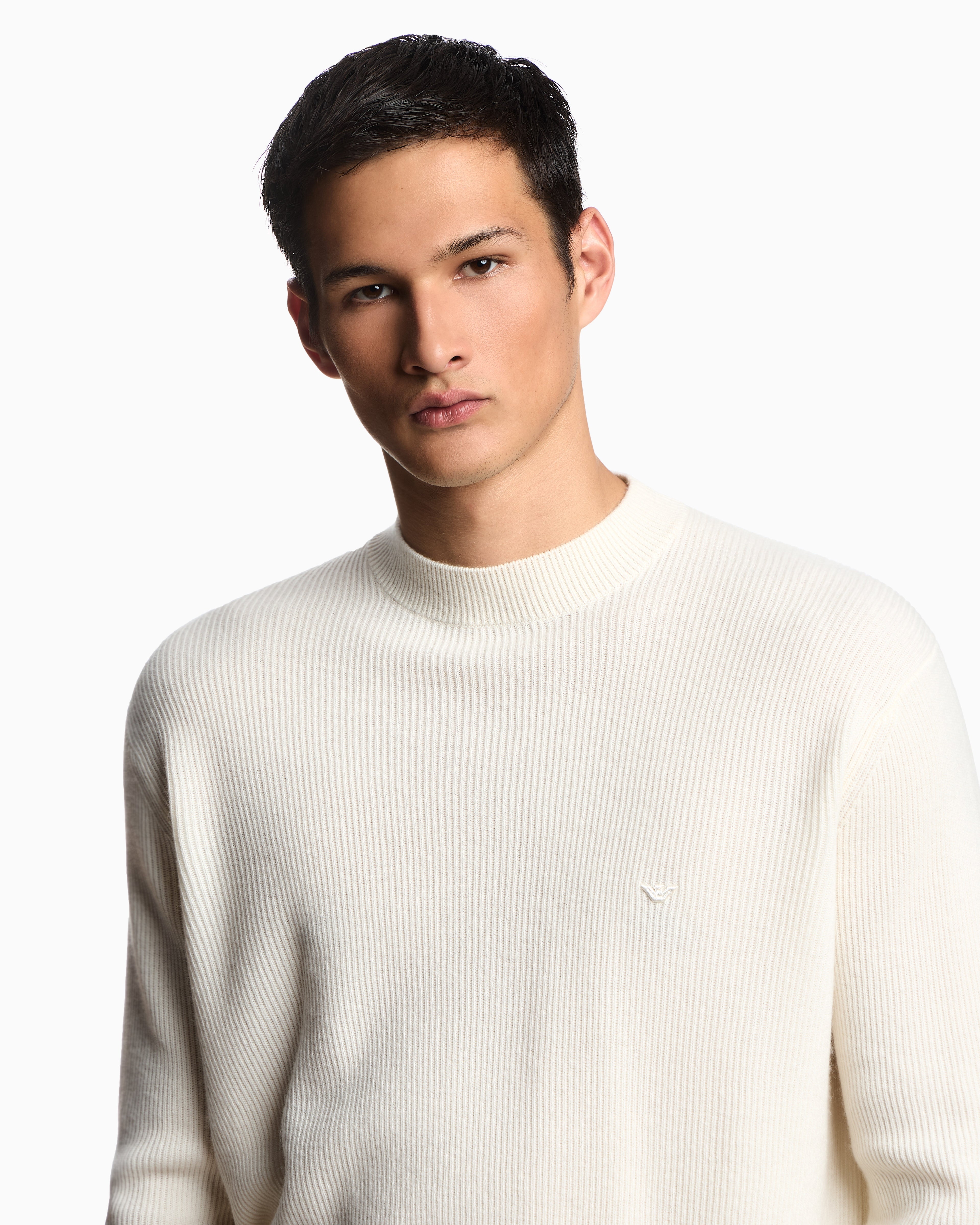Emporio Armani Fisherman’s rib virgin-wool jumper