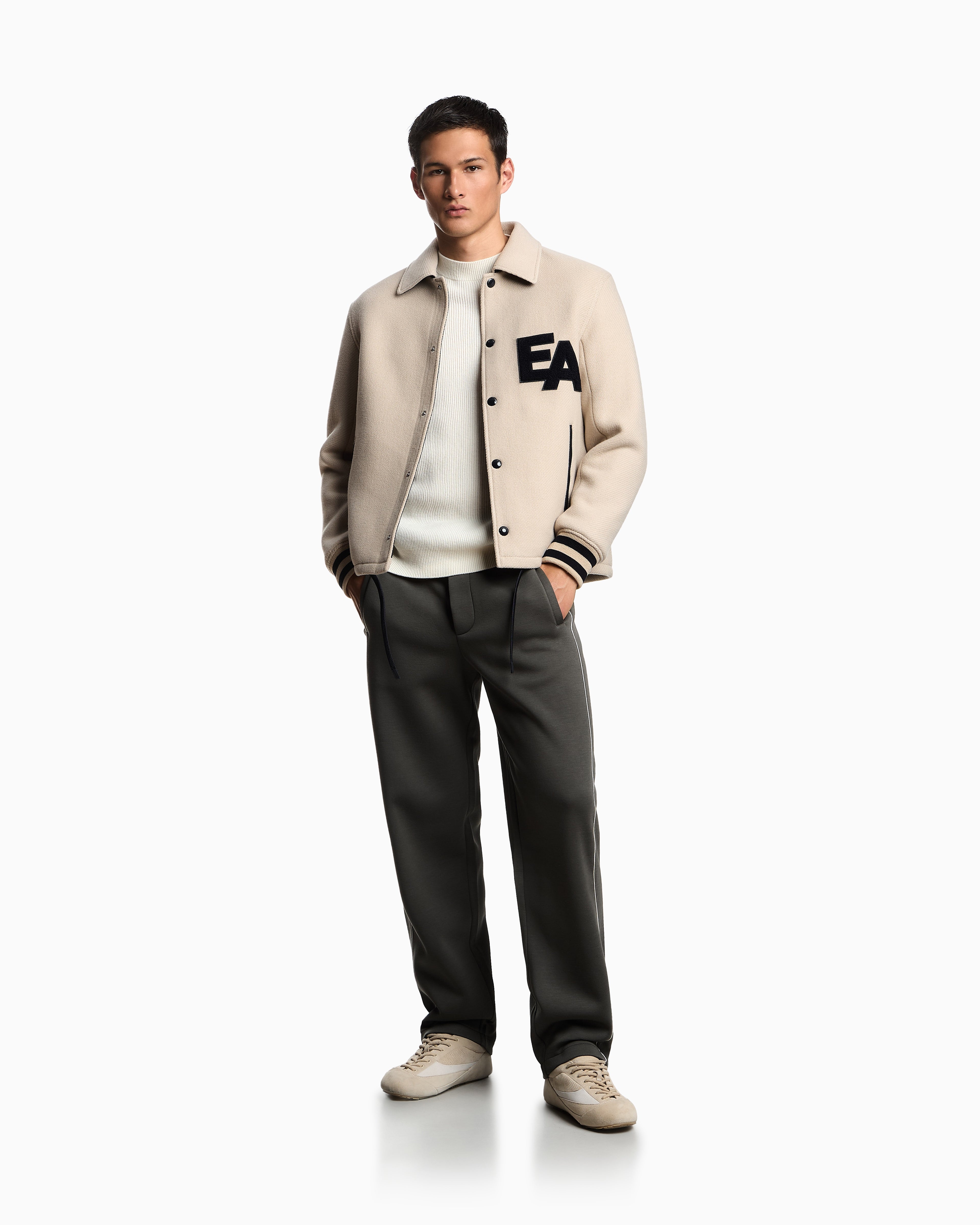 Emporio Armani Fisherman’s rib virgin-wool jumper