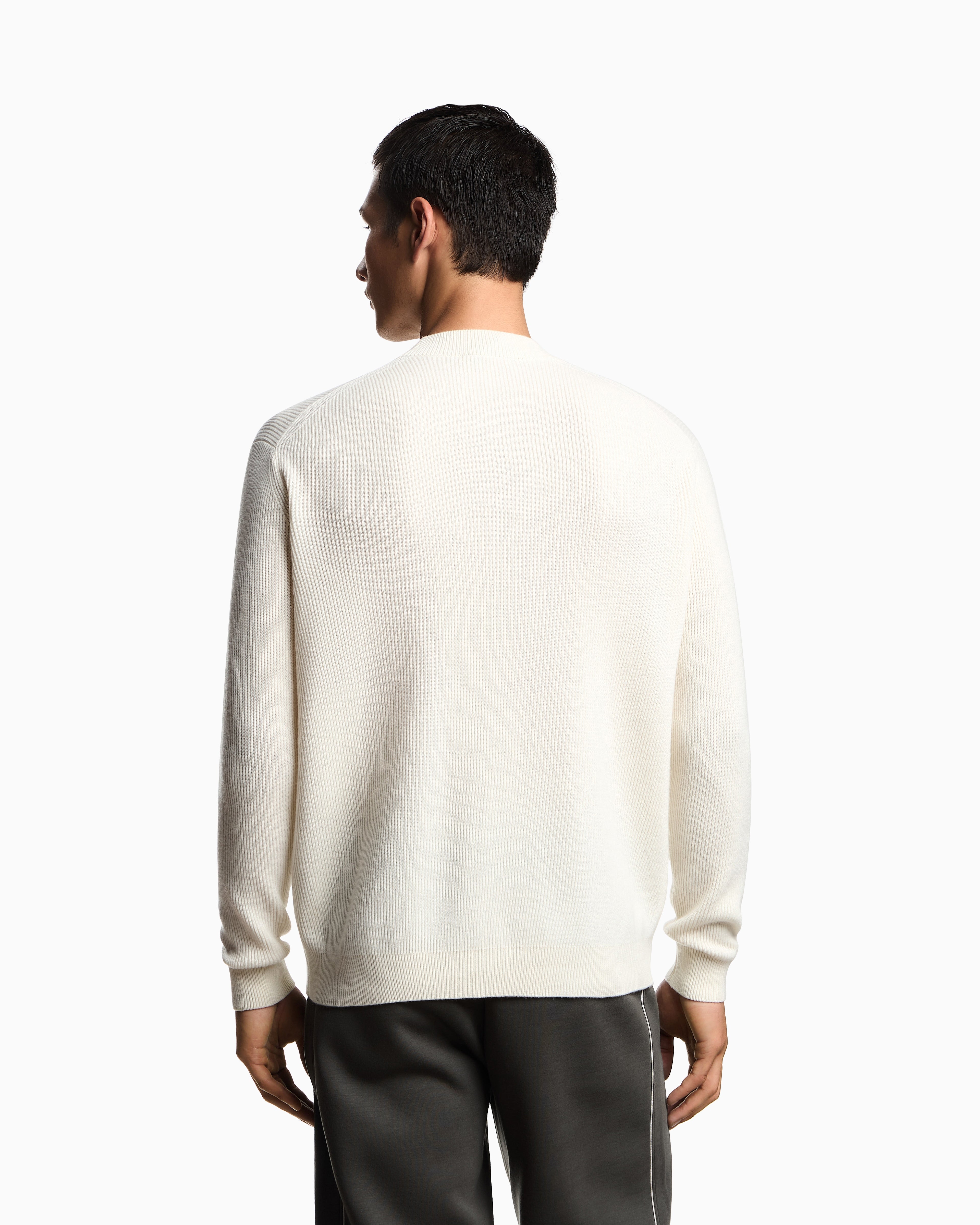 Emporio Armani Fisherman’s rib virgin-wool jumper