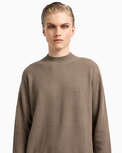 Emporio Armani Fisherman’s rib virgin-wool jumper
