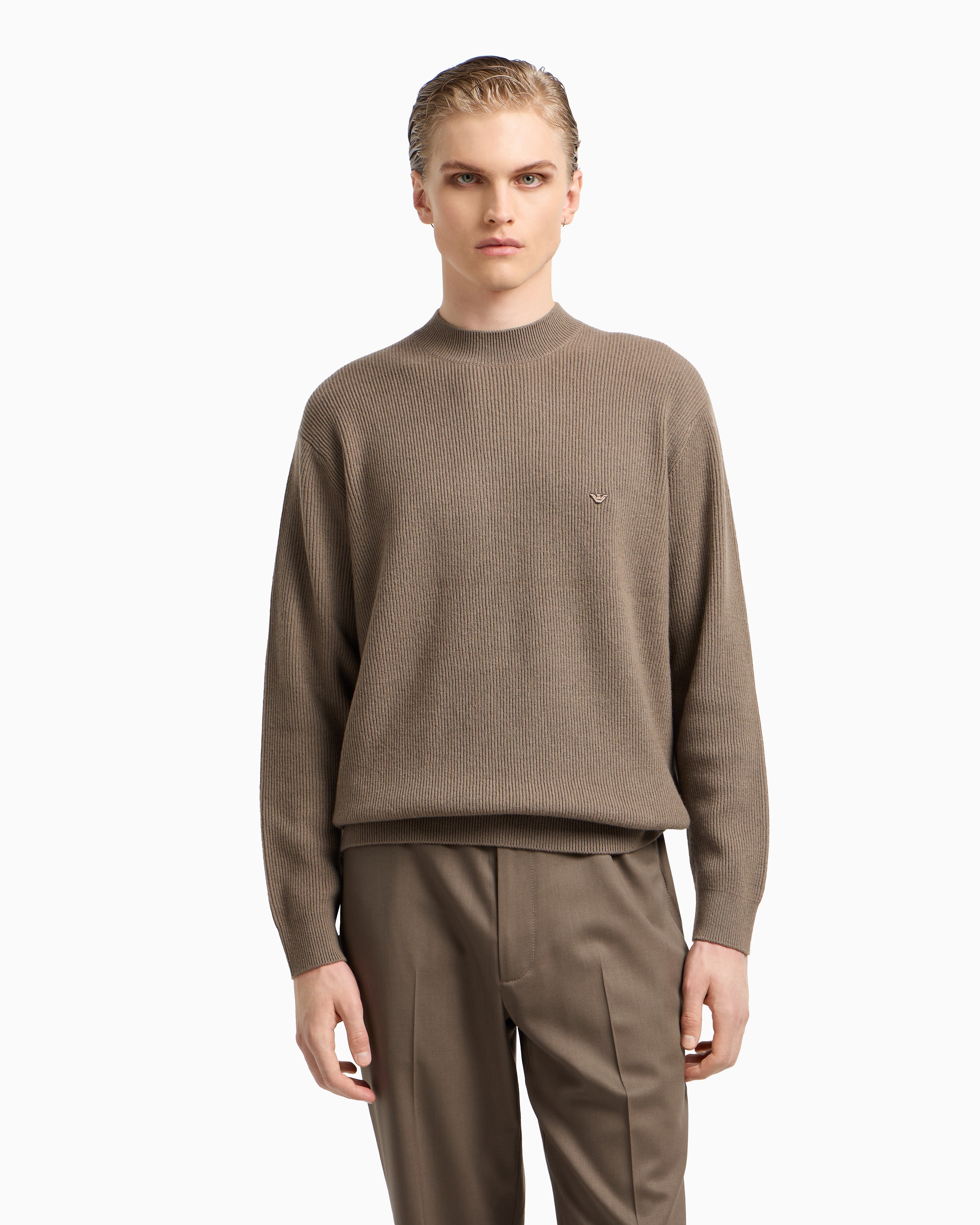 Emporio Armani Fisherman’s rib virgin-wool jumper