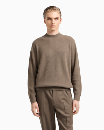 Emporio Armani Fisherman’s rib virgin-wool jumper