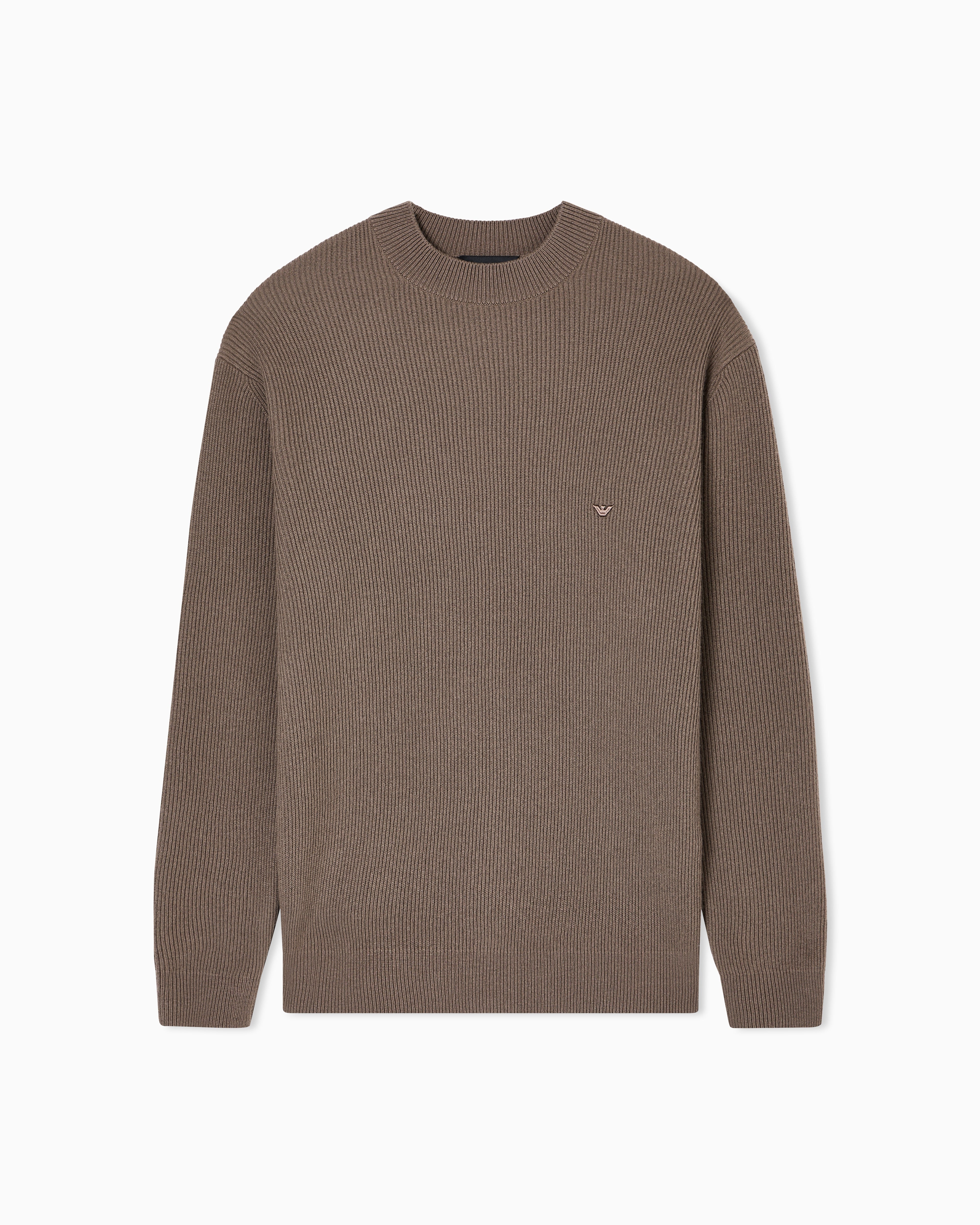 Emporio Armani Fisherman’s rib virgin-wool jumper