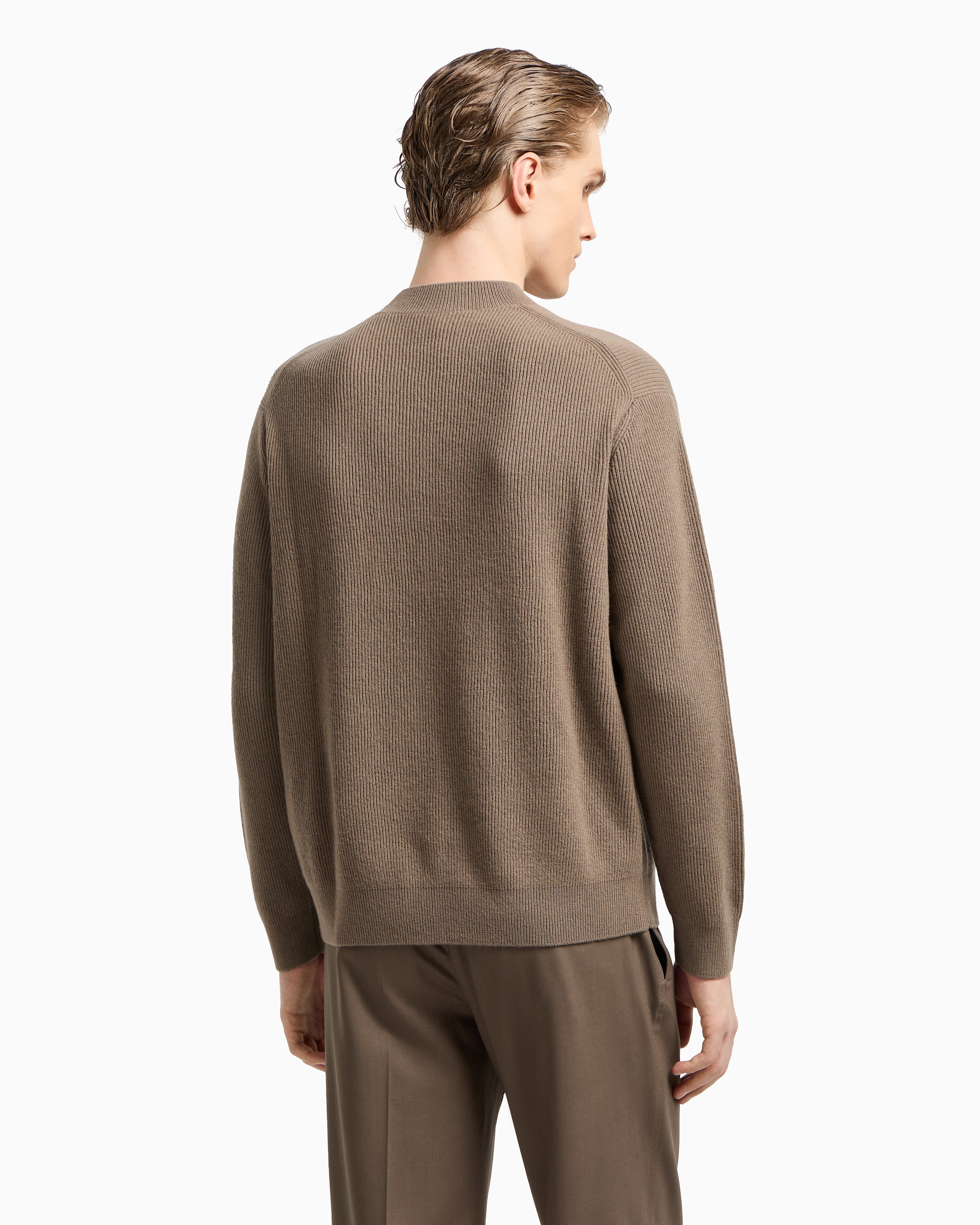 Emporio Armani Fisherman’s rib virgin-wool jumper