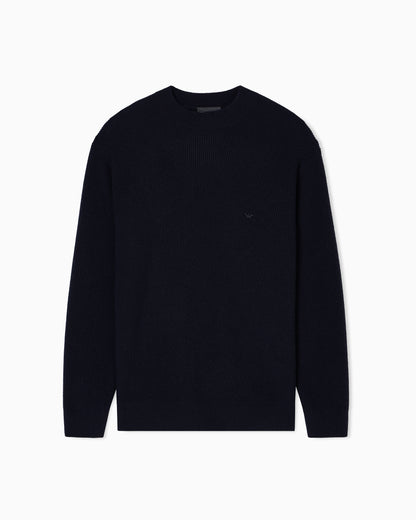 Emporio Armani Fisherman’s rib virgin-wool jumper