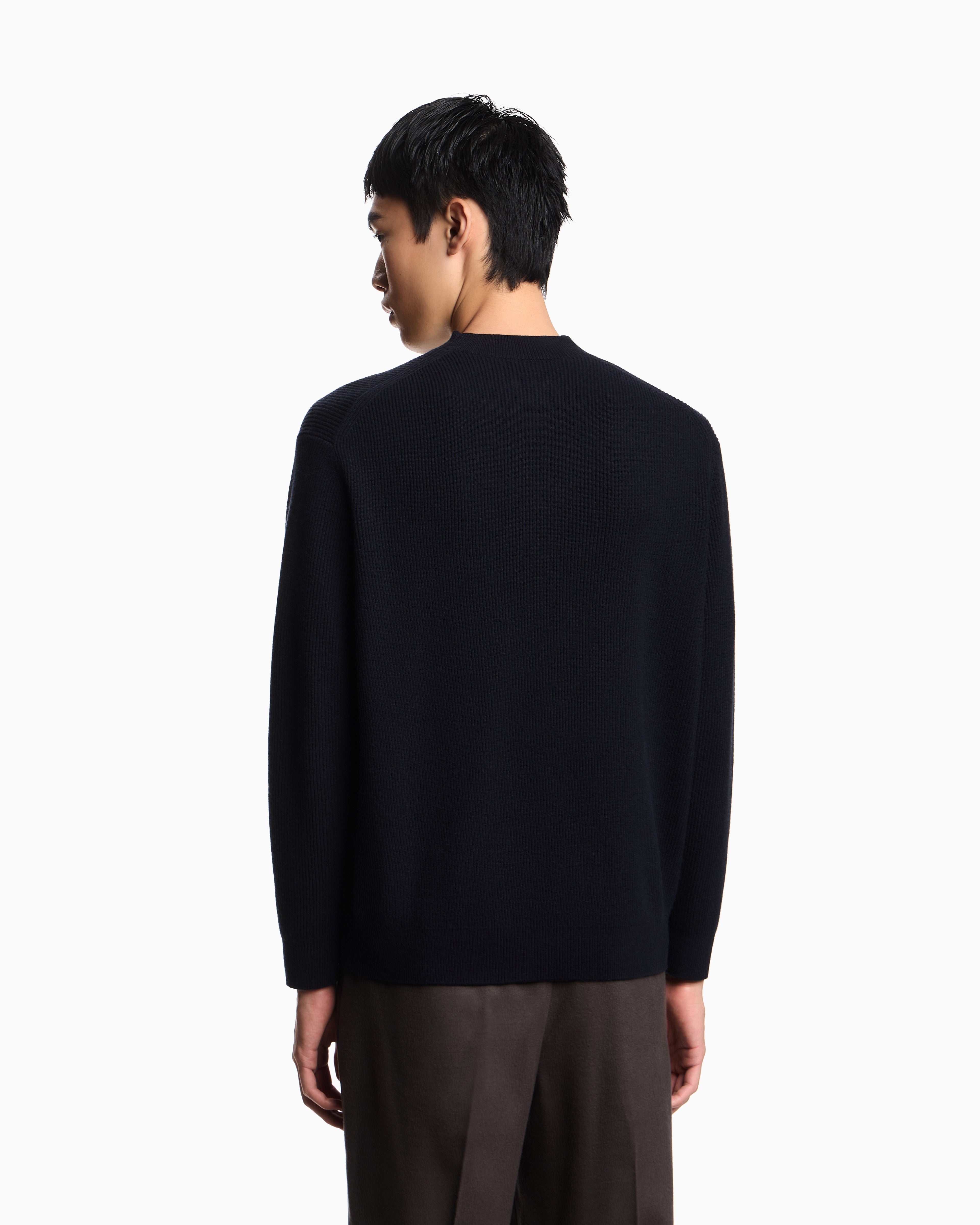 Emporio Armani Fisherman’s rib virgin-wool jumper
