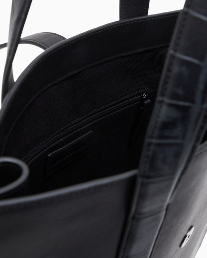 Emporio Armani Leather shopper bag with crocodile print
