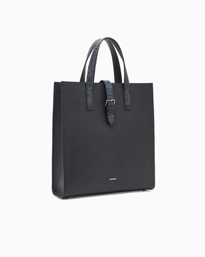 Emporio Armani Leather shopper bag with crocodile print