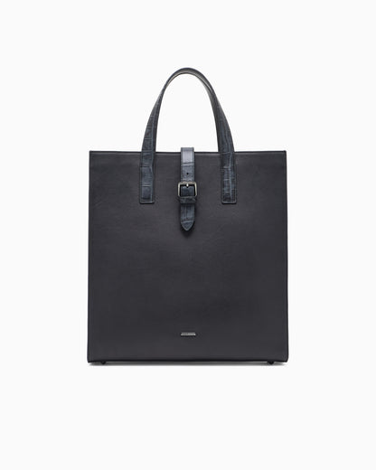 Emporio Armani Leather shopper bag with crocodile print