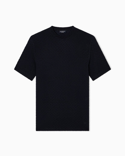 Emporio Armani Icon viscose-blend jacquard jersey jumper with op-art motif