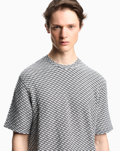 Emporio Armani Icon viscose-blend jacquard jersey jumper with op-art motif