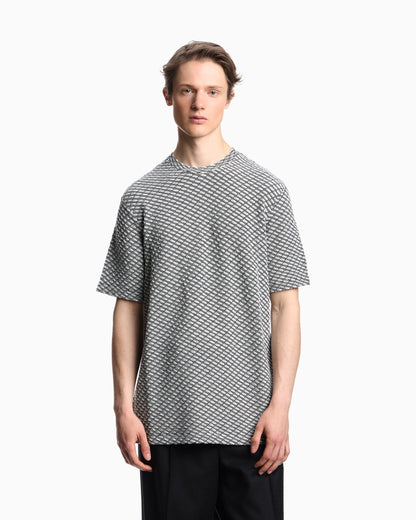 Emporio Armani Icon viscose-blend jacquard jersey jumper with op-art motif