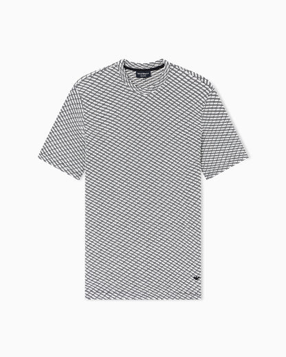 Emporio Armani Icon viscose-blend jacquard jersey jumper with op-art motif